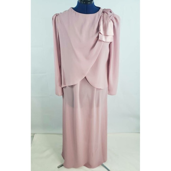 Mister Jay Dresses & Skirts - Mister Jay Womens Chiffon Maxi Shift Dress Scoop Button Layered Vtg size 14 U15